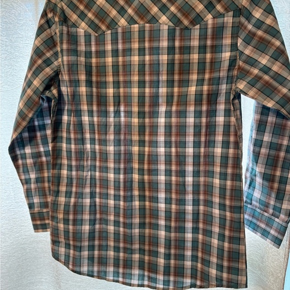 NWOT Boys Wrangler Retro Western Style Plaid Shirt Size L (10-12) - Picture 8 of 12